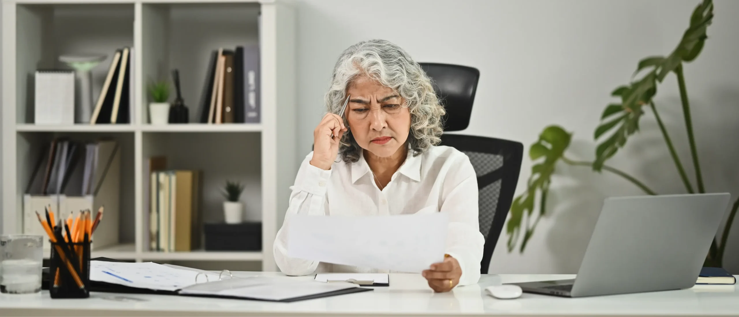 Menopause woman stressed at work