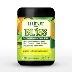 Miror Bliss: Peri/Menopause Supplement for Women with Magnesium for Hot Flashes, Mood Swings, Hormonal Imbalance. 30 Tablets