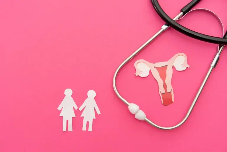 menopause health fraud pink background of menopausal women
