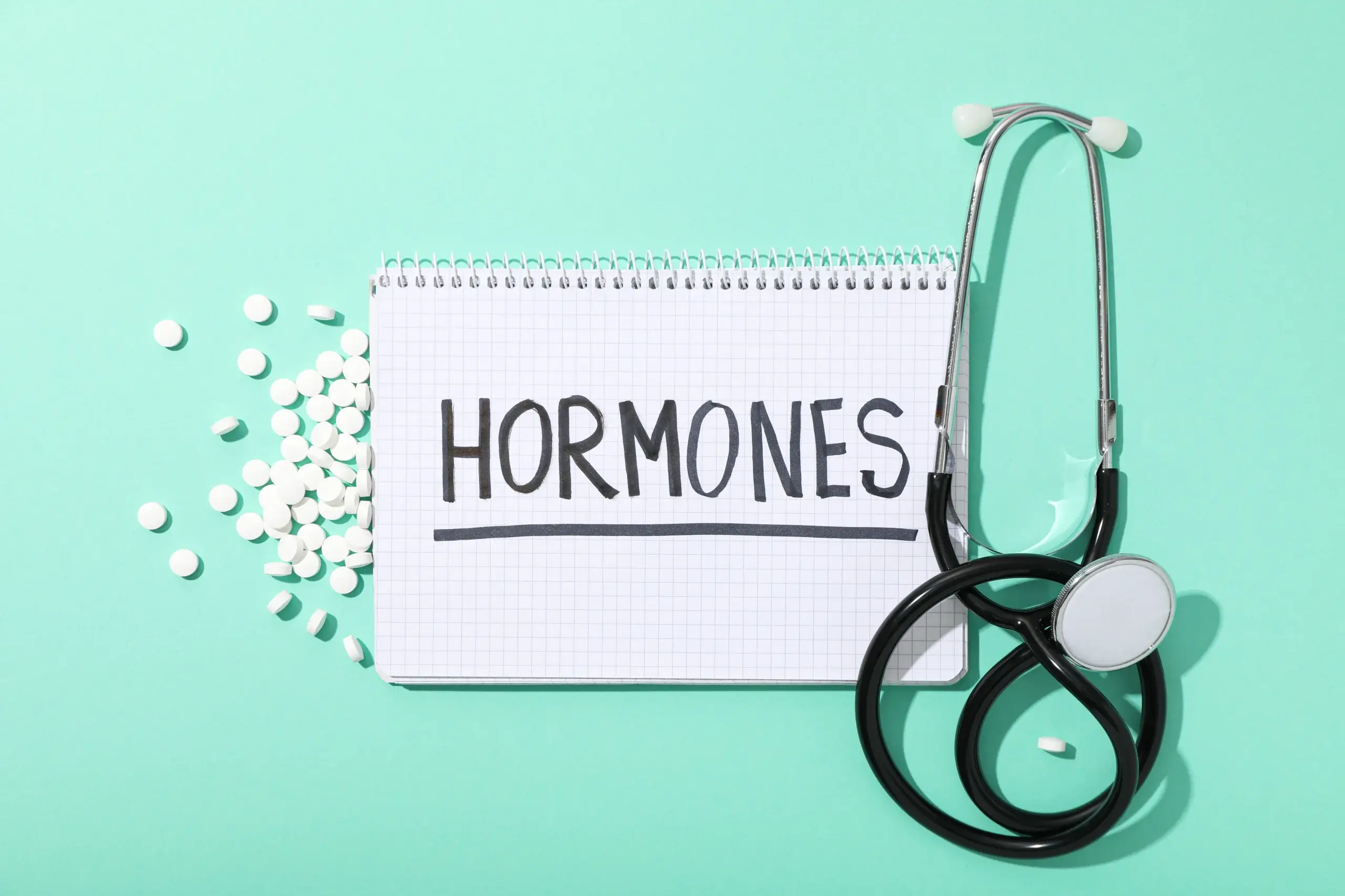 Hormonal imbalance in women concept showing hormone testing, women's hormone health, hormonal imbalance symptoms, and nutrition support