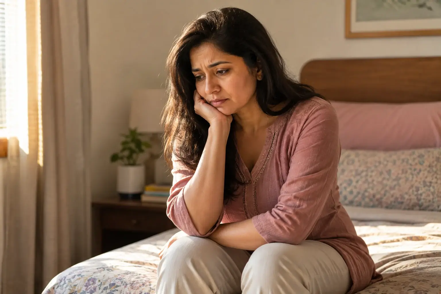 Why is sex painful after menopause? Indian woman experiencing discomfort