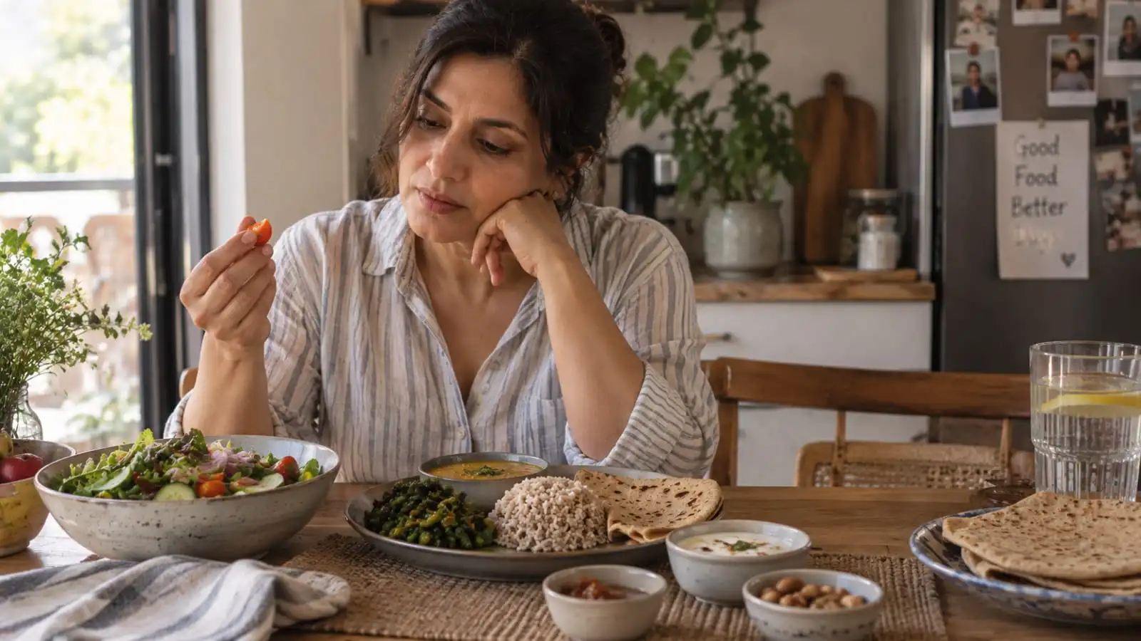Woman choosing foods for a balanced insulin resistance diet